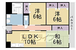 アンヴェリテ桂 3LDKの間取図画像