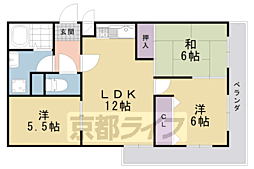 カレント桂 3LDKの間取図画像