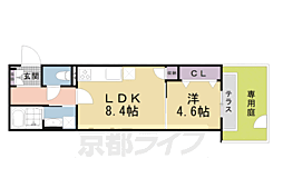 コンフォルタ京都西 1LDKの間取図画像