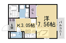 ボン・セジュール彩 1Kの間取図画像