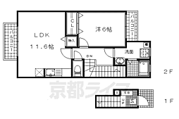 ランドパーク横大路1 1LDKの間取図画像