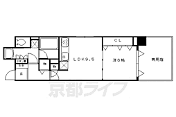 リーガル東本願寺前 1LDKの間取図画像