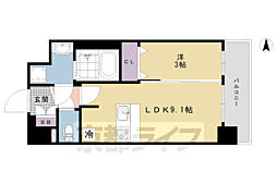 プレサンスTHEKYOTO澄華 1LDKの間取図画像