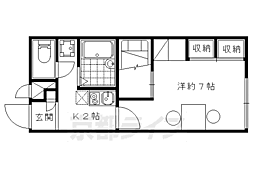 レオパレスフォーティウィンクス 1Kの間取図画像
