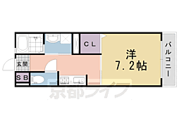 メゾン・サンクロワ 1Kの間取図画像