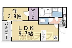 ジーメゾン大津べルヴィア 1LDKの間取図画像