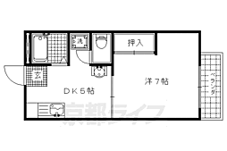 レーヴ衣笠 1DKの間取図画像