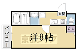 リエール太秦安井 1Kの間取図画像