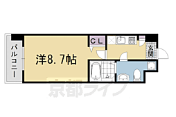 プレサンスNEO京都烏丸 1Kの間取図画像