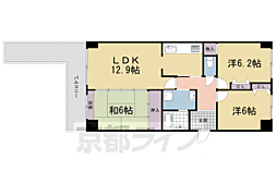 ユニハイム膳所 3LDKの間取図画像