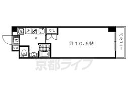 アネックス紫野 1Kの間取図画像