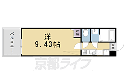 仮)フラッティ三軒町 1Kの間取図画像