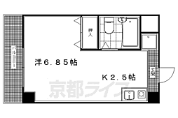 アディー下鴨 1Kの間取図画像