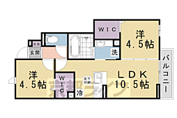 MAHALO膳所本町 2LDKの間取図画像