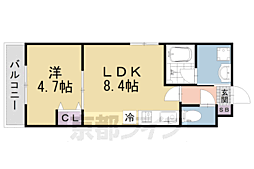 ブライト伏見丹波橋 1LDKの間取図画像
