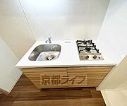 2口ガスコンロつきのキッチン