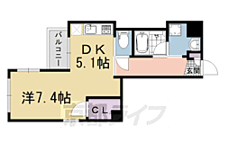 ベラジオ富小路 1DKの間取図画像