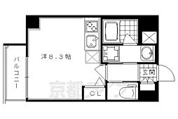 アスヴェル京都東堀川 ワンルームの間取図画像