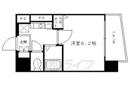 ベラジオ二条城前 1Kの間取図画像