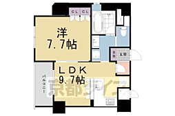 リーガル京都堀川五条通り2 1LDKの間取図画像