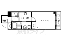 ドムスタレイア石田大受 1Kの間取図画像