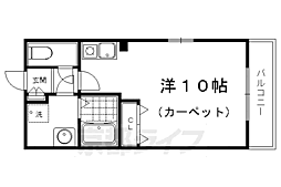 鴨東橋本マンション 1Kの間取図画像