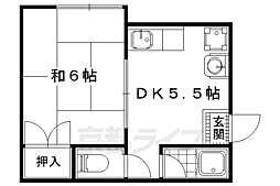 ハイツキタムラ 1DKの間取図画像
