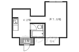 WytheAve.2 1Kの間取図画像