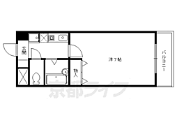 アベニール北白川 1Kの間取図画像