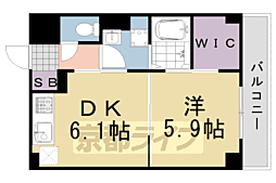 Blossom桂 1DKの間取図画像