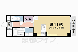 ドミール西大路 1Kの間取図画像