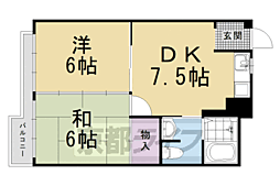 友禅ハイツ 2DKの間取図画像