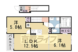 ベルカレント2 2LDKの間取図画像