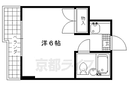 紫野ビル 1Kの間取図画像