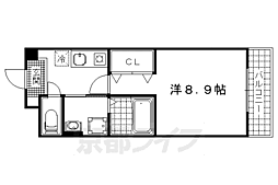 ボヌールS 1Kの間取図画像