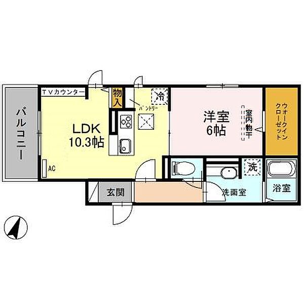 ルミエール 102｜埼玉県さいたま市緑区美園3丁目(賃貸アパート1LDK・1階・44.51㎡)の写真 その2