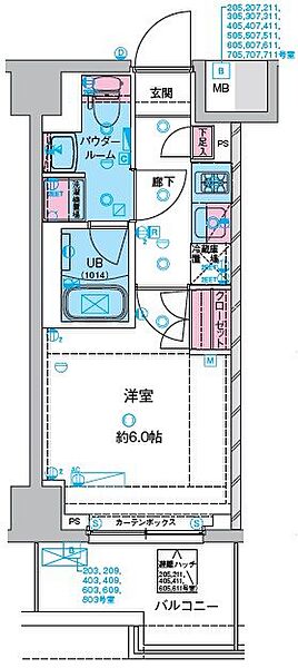 GENOVIA 川口元郷 412｜埼玉県川口市元郷2丁目(賃貸マンション1K・4階・21.00㎡)の写真 その2