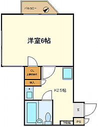フレンドポート淵野辺第1 1Kの間取図画像