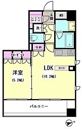 エスティメゾン大井仙台坂 1LDKの間取図画像