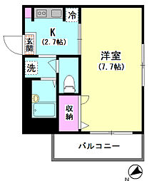 B'sハウス 1Kの間取図画像