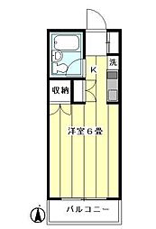 ティエンポ目白 1Kの間取図画像
