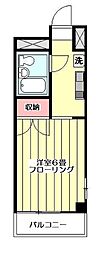 目白ハイベルズ 1Kの間取図画像
