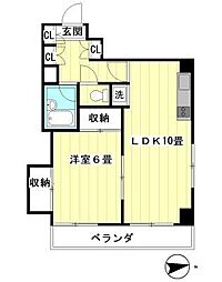 パラッツォ田中 1LDKの間取図画像