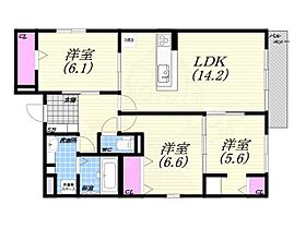 ヴェラ アズール  ｜ 兵庫県西宮市常磐町（賃貸アパート3LDK・2階・74.29㎡） その2