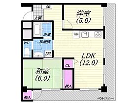 菊谷ハイツ  ｜ 兵庫県西宮市菊谷町（賃貸マンション2LDK・4階・55.00㎡） その2