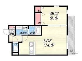 ペルル2  ｜ 兵庫県西宮市甲子園一番町（賃貸アパート1LDK・1階・46.61㎡） その2