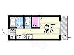 レンタルハウス深津 ワンルームの間取図画像
