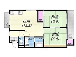 間取図画像 2LDK