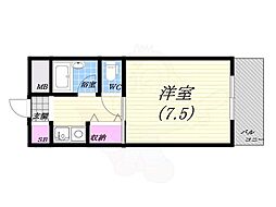 エトール3 ワンルームの間取図画像