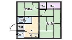 ハイツ春風 2Kの間取図画像